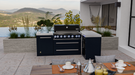 Mont Alpi 805 Black Stainless Steel Island with 90 Degree Corner and Fridge Cabinet 93'' BBQ GRILL Mont Alpi   