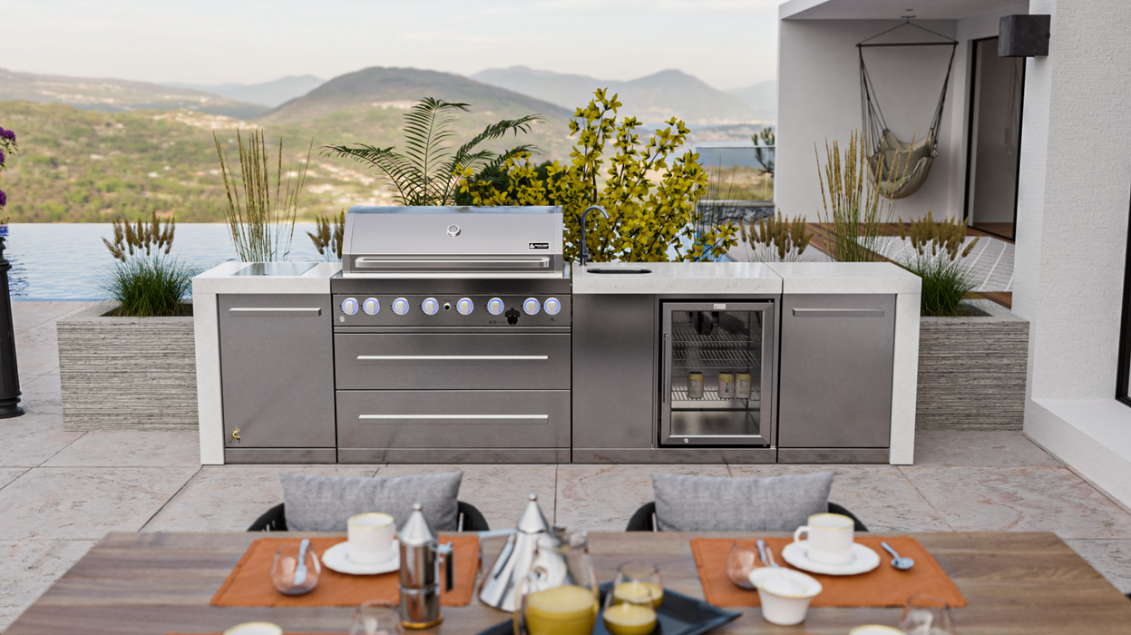 Mont Alpi 805 Deluxe Island with Beverage Center, Infrared Side Burner 11' BBQ GRILL Mont Alpi LPG Mont Alpi 805 Deluxe Island with Beverage Center infrared Burner 131''