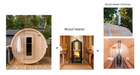Dundalk 4 Person White Cedar Outdoor Sauna Harmony | 2-4 People | Wood or Electric Heater  Dundalk Leisurecraft Dundalk 4 Person White Cedar Outdoor Sauna Harmony +Harvia M3 Wood Burning Heater with Rocks + Chimney  