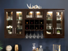Home Bar 7 Piece Back splash Wine Cellar Cabinet Set + Counter top furniture New Age   