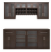 Home Bar 7 Piece Back splash Wine Cellar Cabinet Set + Counter top furniture New Age Expresso  