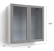 Home Extended Two Glass Door Wall Cabinet 36.5H furniture New Age   