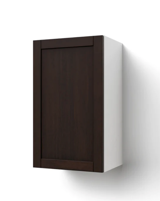 Home Extended Single Door Wall Cabinet 36.5H furniture New Age Espresso Left 18''