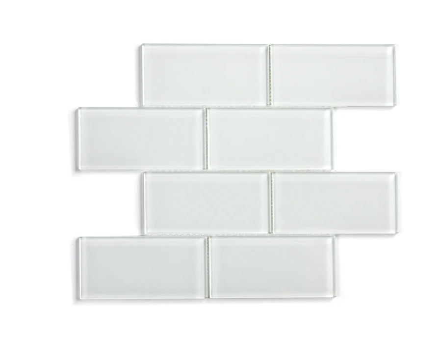 SUPER WHITE Glass Subway Tile Backsplash (11 Sq.ft. / Box) furniture New Age 20sq - 22.00 sq. ft. ( 2 Boxes )
