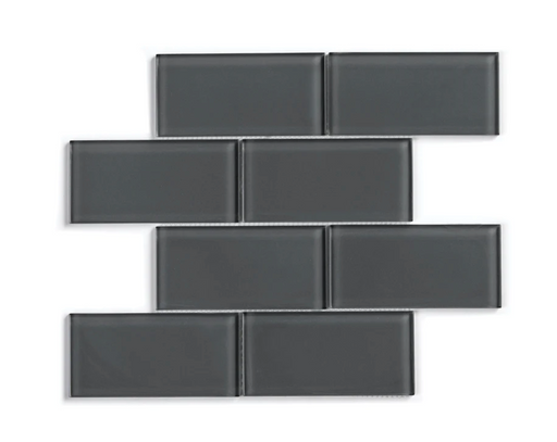 DARK GLASS Subway Tile Backsplash (11 Sq.ft. / Box) furniture New Age 20sq - 22.00 sq. ft. ( 2 Boxes )  