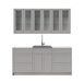 Home Wet Bar 8 Piece Cabinet Set with Drawer, 24 in. Sink and Faucet - 24 Inch furniture New Age Grey No countertop 
