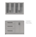 Home Bar 4 Piece Cabinet Set with Glass Door and Drawer Cabinet - 24 Inch furniture New Age   
