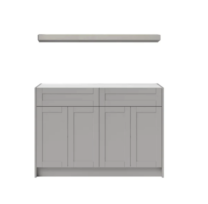 Home Bar 3 Piece Cabinet Set with Single Drawer Cabinets and Shelf- 24 Inch furniture New Age Grey Without countertop 