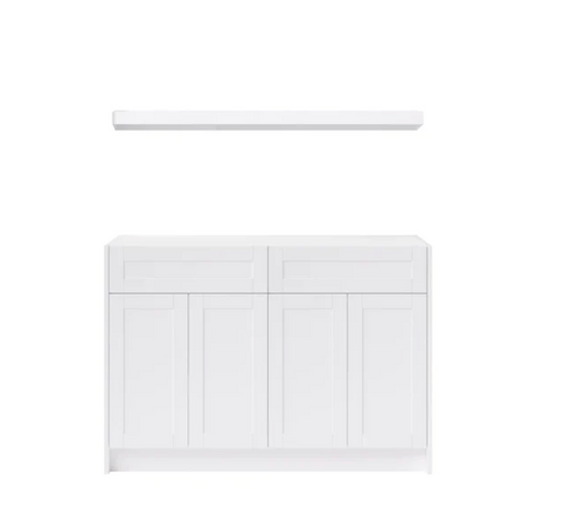 Home Bar 3 Piece Cabinet Set with Single Drawer Cabinets and Shelf- 24 Inch furniture New Age White Without countertop 