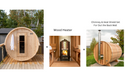 Dundalk 4 Person White Cedar Outdoor Sauna Harmony | 2-4 People | Wood or Electric Heater  Dundalk Leisurecraft Dundalk 4 Person White Cedar Outdoor Sauna Harmony +Harvia M3 Wood Burning Heater with Rocks + Chimney & Heat Shield Set For Out the Back Wall  