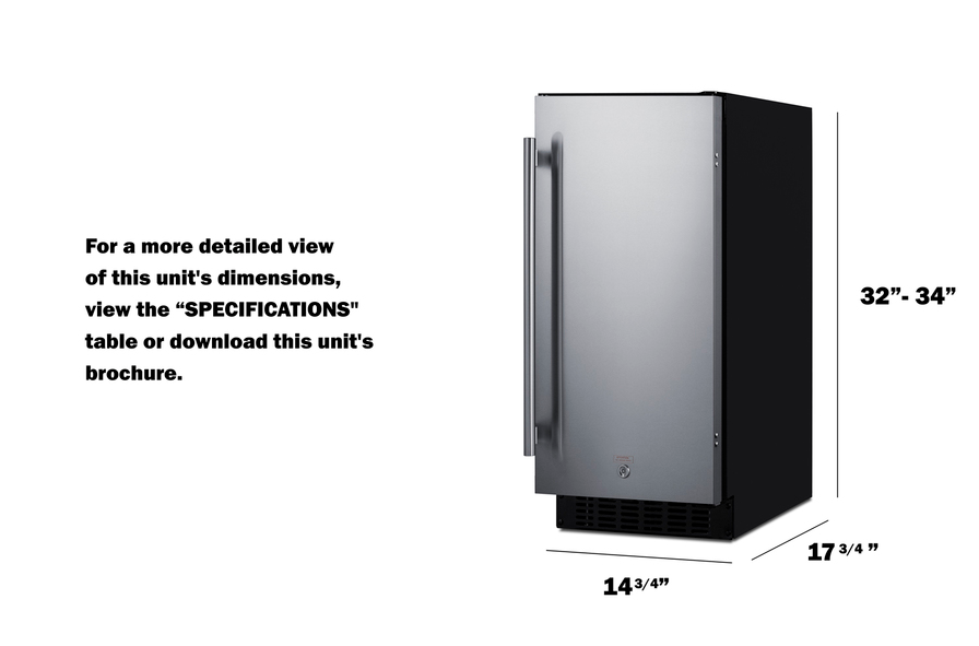 Summit 15" Wide Built-In All-Refrigerator, ADA Compliant Refrigerator Accessories Summit Appliance