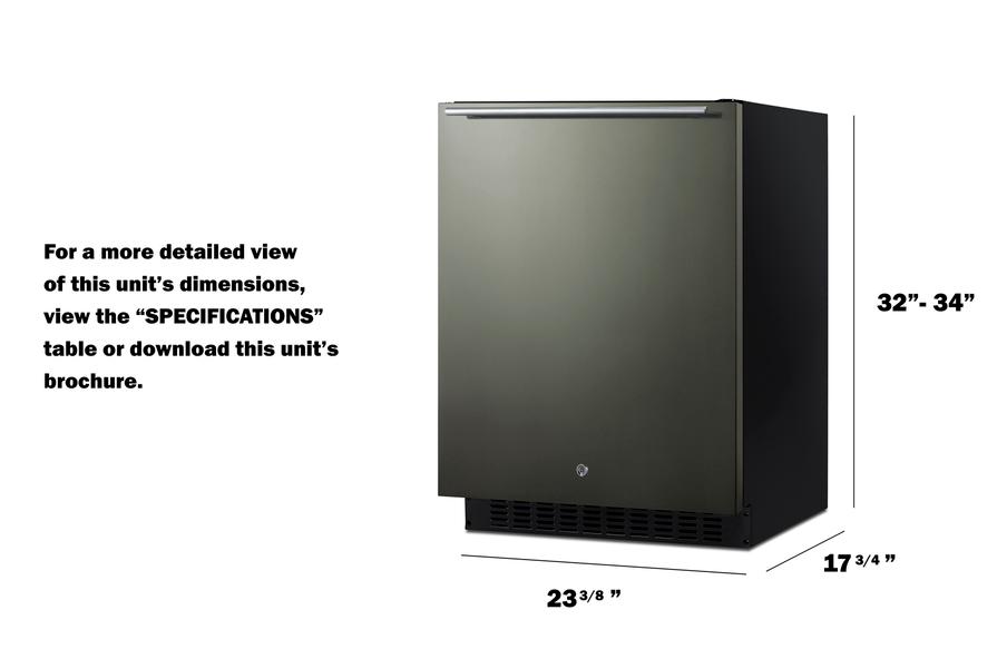 Summit 24" Wide Built-In All-Refrigerator, ADA Compliant Refrigerator Accessories Summit Appliance