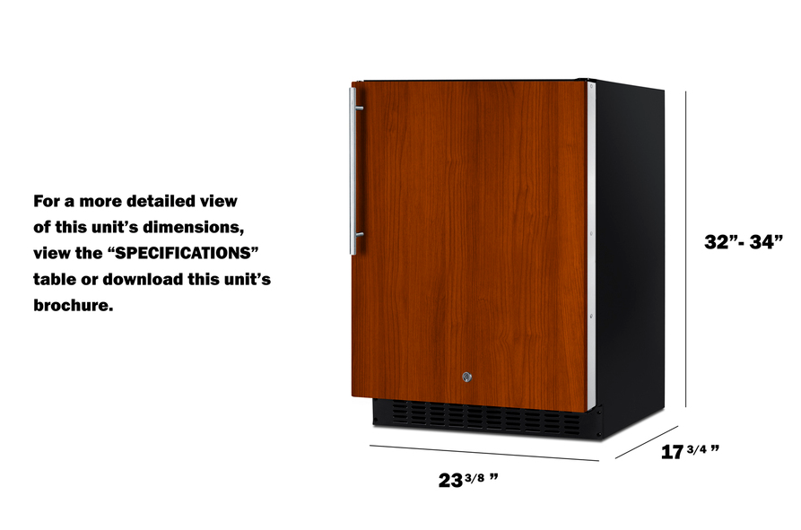 Summit 24" Wide Built-In All-Refrigerator, ADA Compliant (Panel Not Included) Refrigerator Accessories Summit Appliance