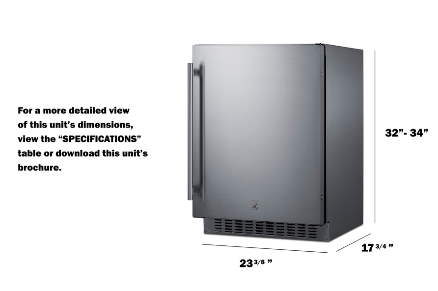 Summit 24" Wide Outdoor All-Refrigerator, ADA Compliant Refrigerator Accessories Summit Appliance