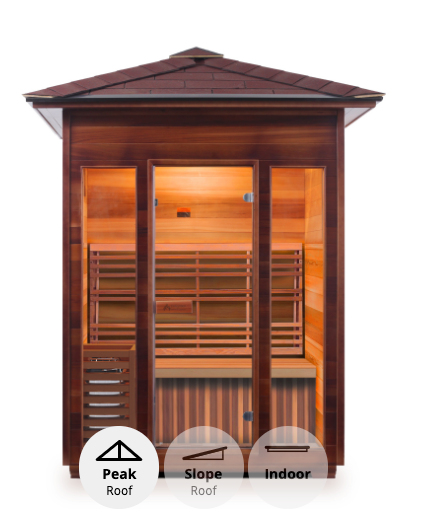 Enlighten SunRise - 3 Person Dry Traditional Sauna Indoor/Outdoor sauna Enlighten Saunas   
