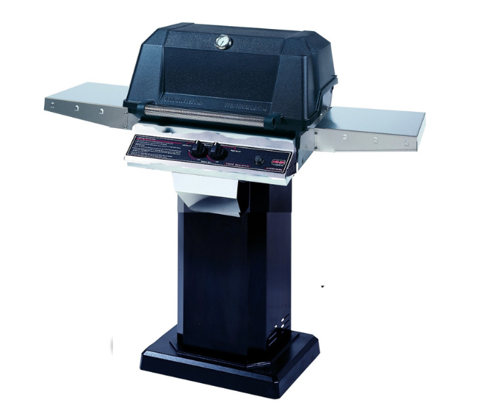 MHP WNK Grill on Column with Permanent Mounting Black aluminium Base BBQ GRILL CG Products Propane LPG SearMagic