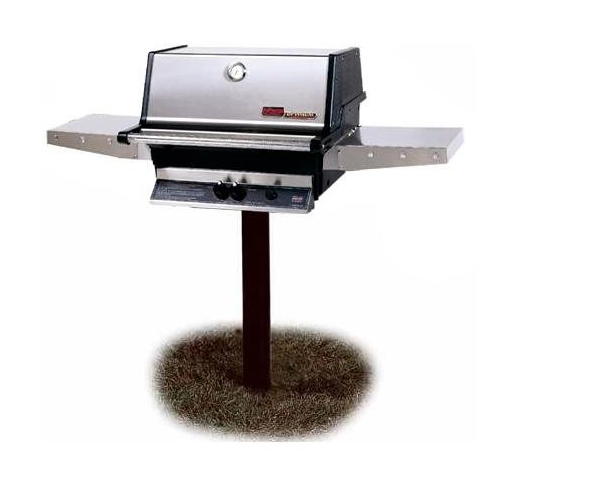 MHP TJK2 Natural Gas Grill W/ Stainless Steel Grids On In-Ground Post BBQ GRILL CG Products