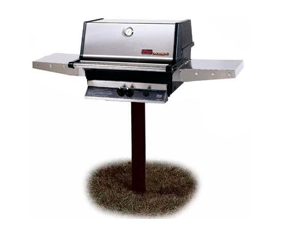 MHP TJK2-PS Propane Grill W/ SearMagic Grids On In-Ground Post BBQ GRILL CG Products