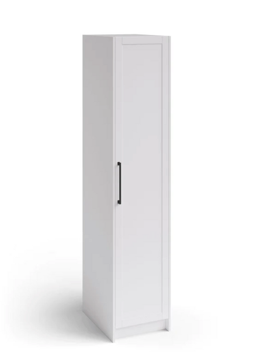 Home Extended Pantry Cabinet with Millwork 18'' Cabinets & Storage New Age White
