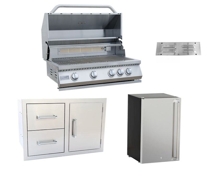 4 Piece Barbecue Package deal BBQ GRILL KoKoMo Grills 4 Piece Grill Kombo Pack - LPG