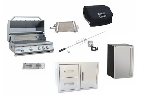 7 Piece Barbecue Package deal BBQ GRILL KoKoMo Grills 7 Piece Grill Kombo Pack - LPG