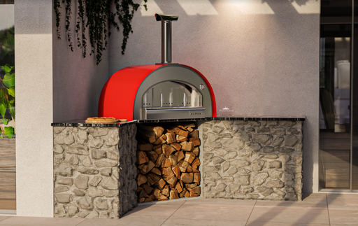 Grande Pizza Oven Built in - Poppy Red Wood fire Pizza Ovens Alphapro Ltd   