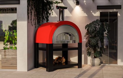 Titano Pizza Oven + Trolley Residential & Commercial - Poppy Red Wood fire Pizza Ovens Alphapro Ltd   