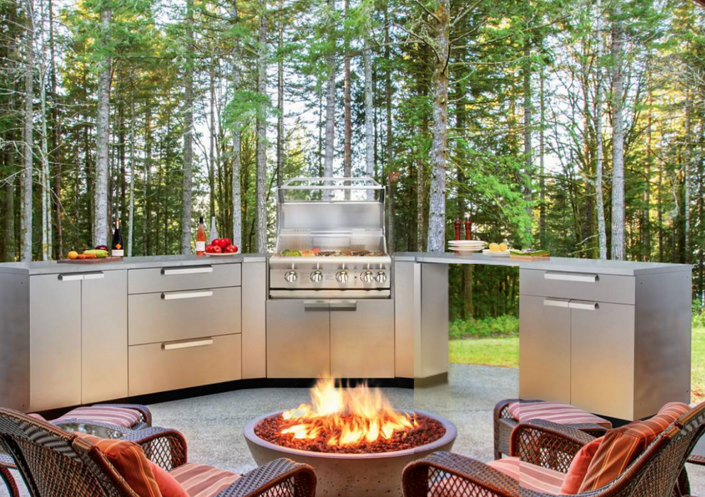 Outdoor Kitchen Stainless Steel 7 Piece Cabinet Set + Counter Top outdoor funiture New Age