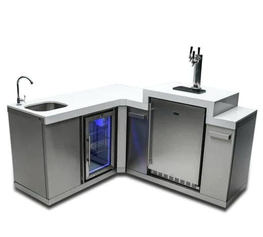 Mont Alpi Beverage Center with 90 Degree Corner and Kegerator - MA-BEV90KEG BBQ GRILL Mont Alpi
