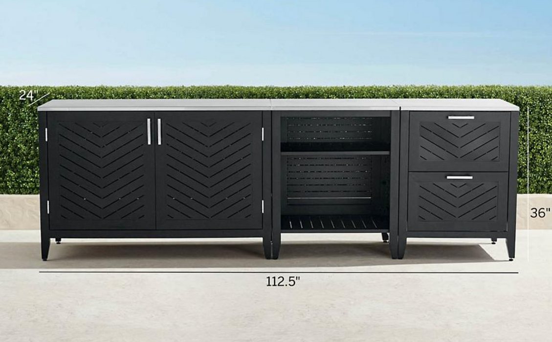 Westport 3-pc. Outdoor Kitchen Set in Aluminum Outdoor kitchens FrontGate