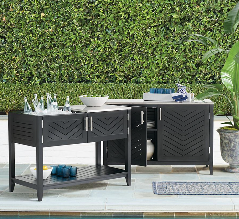 Westport Console with Beverage Tub in Aluminum Outdoor kitchens FrontGate