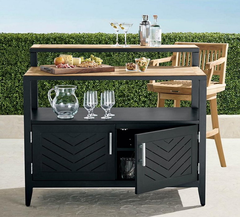 Westport Outdoor Aluminum and Teak Bar Outdoor kitchens FrontGate