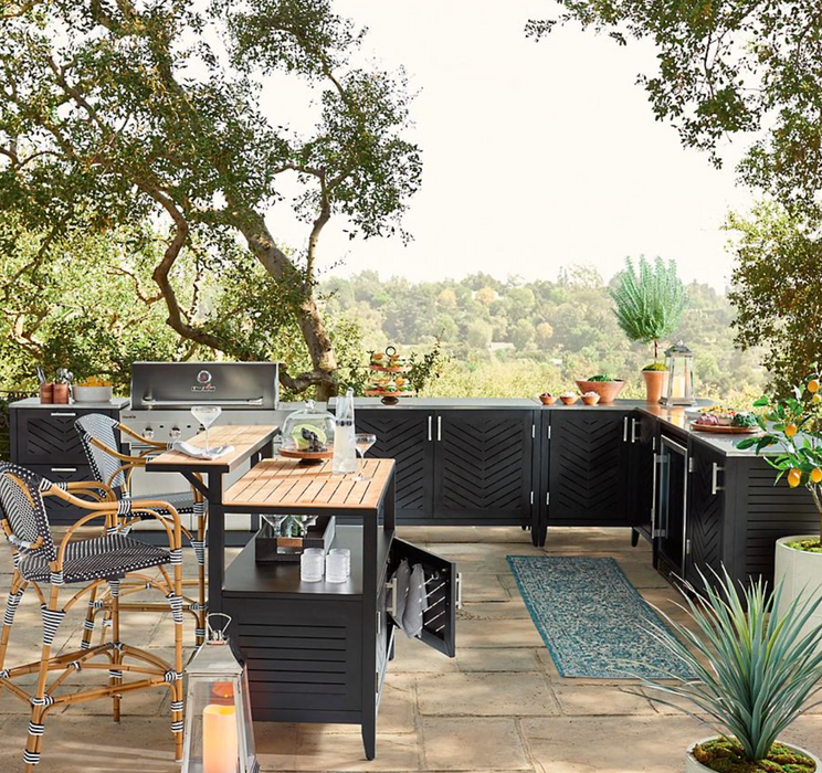 Westport Outdoor Aluminum and Teak Bar Outdoor kitchens FrontGate