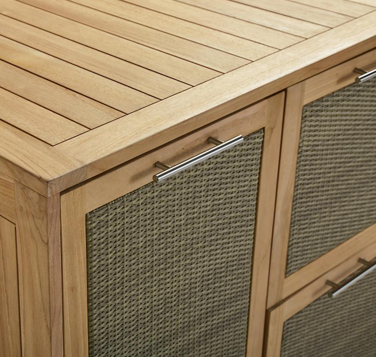Isola 4 piece Outdoor Kitchen Collection in Natural Teak Outdoor kitchens FrontGate