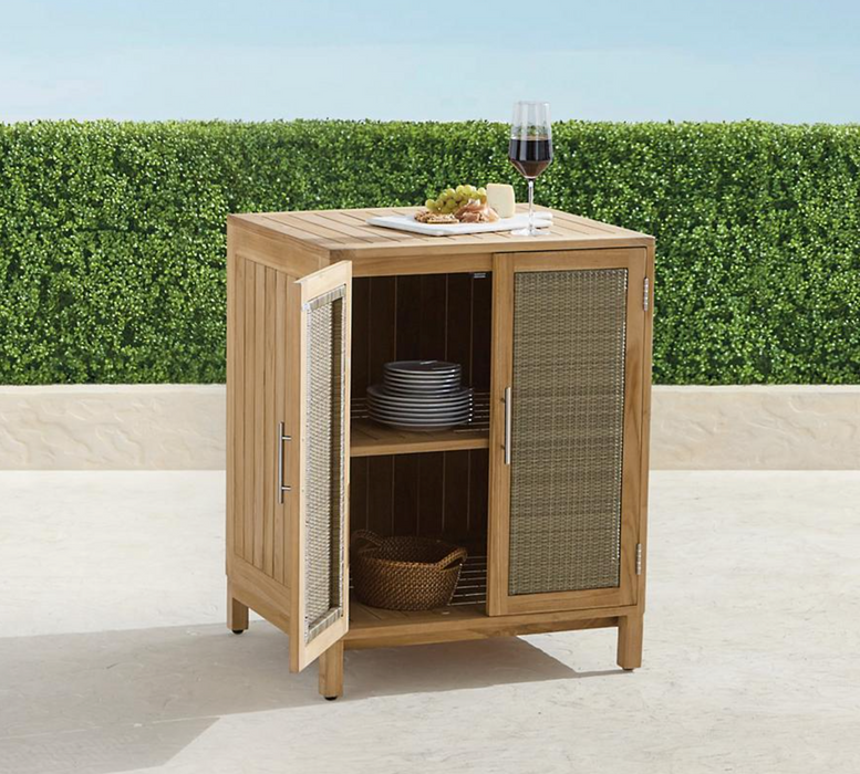 Isola 4 piece Outdoor Kitchen Collection in Natural Teak Outdoor kitchens FrontGate   