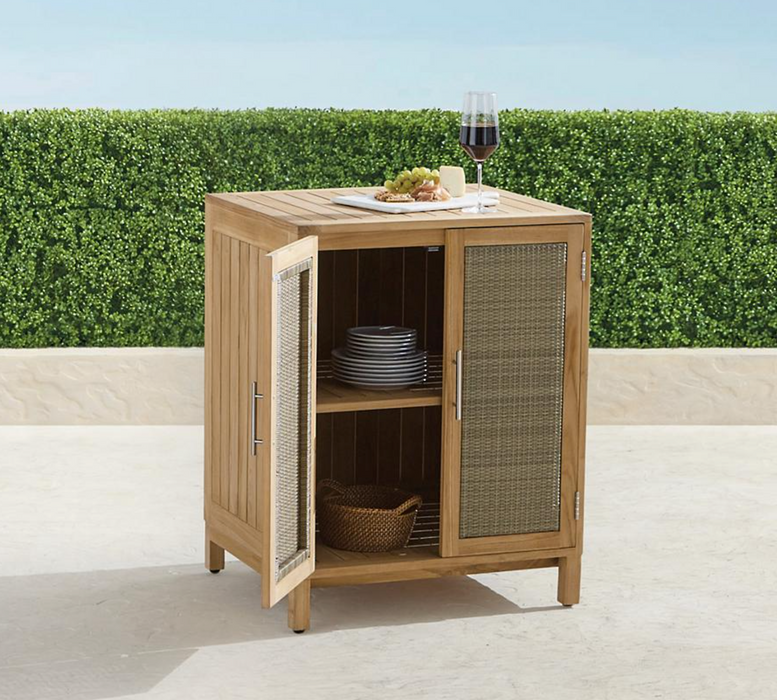 Isola 4 piece Outdoor Kitchen Collection in Natural Teak Outdoor kitchens FrontGate