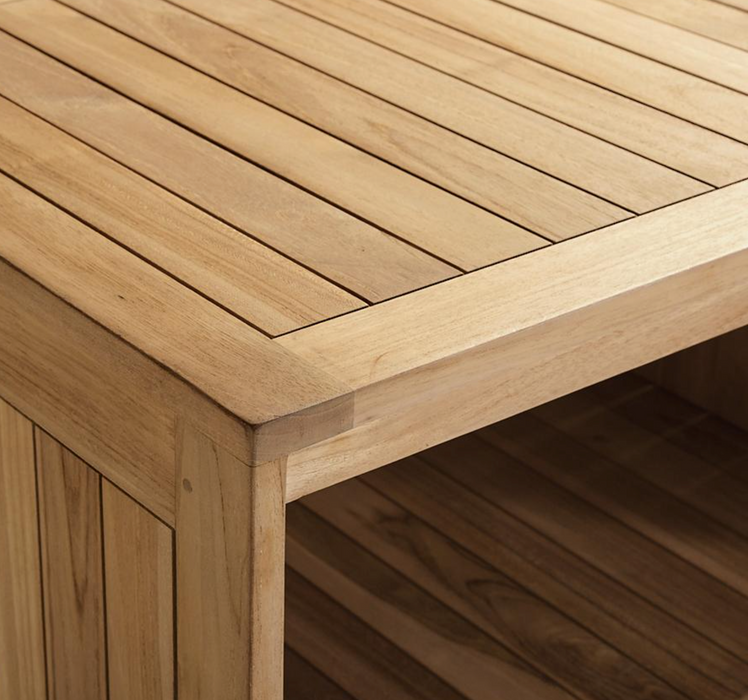 Isola 4 piece Outdoor Kitchen Collection in Natural Teak Outdoor kitchens FrontGate