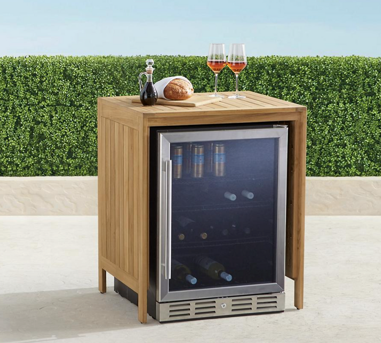 Isola 4 piece Outdoor Kitchen Collection in Natural Teak Outdoor kitchens FrontGate