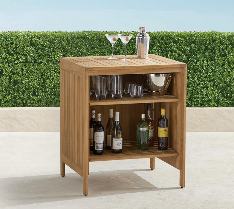 Isola 4 piece Outdoor Kitchen Collection in Natural Teak Outdoor kitchens FrontGate