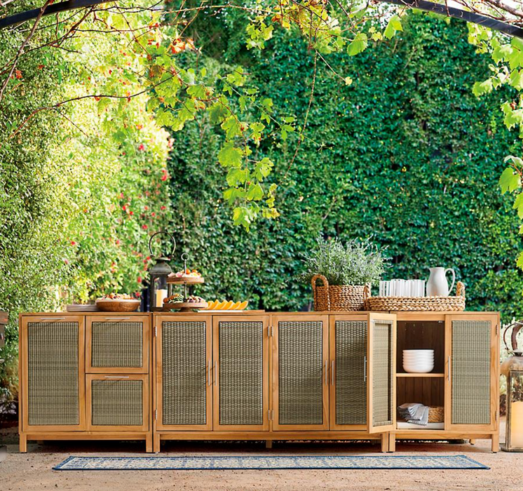 Isola 4 piece Outdoor Kitchen Collection in Natural Teak Outdoor kitchens FrontGate