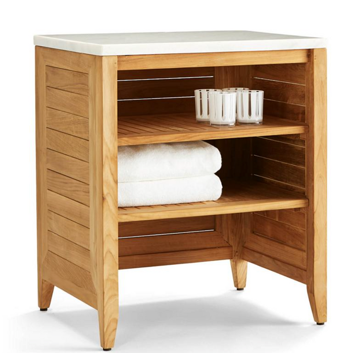 Westport Cabinet with Open Shelf Teak Outdoor Kitchen Outdoor kitchens FrontGate