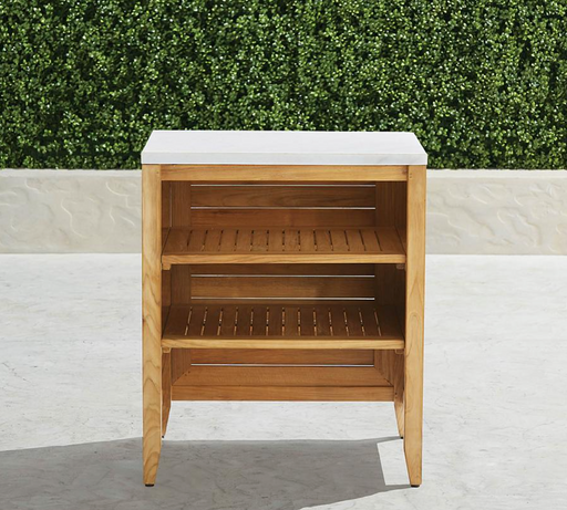 Westport Cabinet with Open Shelf Teak Outdoor Kitchen Outdoor kitchens FrontGate