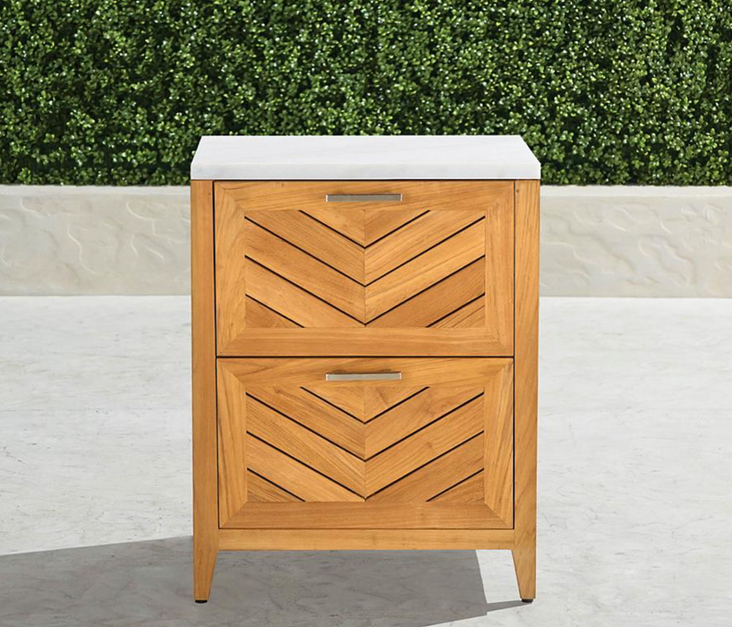 Westport Cabinet with Two Drawers Teak Outdoor Kitchen Outdoor kitchens FrontGate