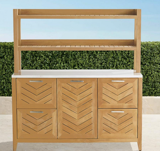 Westport Sideboard & Hutch Teak Outdoor Kitchen Outdoor kitchens FrontGate