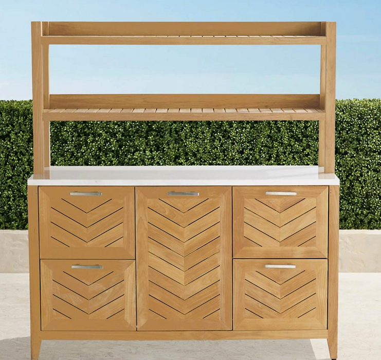 Westport Sideboard & Hutch Teak Outdoor Kitchen Outdoor kitchens FrontGate