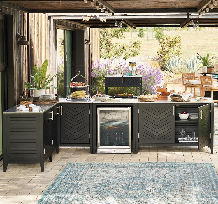 Westport Aluminum Cabinet with Open Shelf Outdoor kitchens FrontGate   