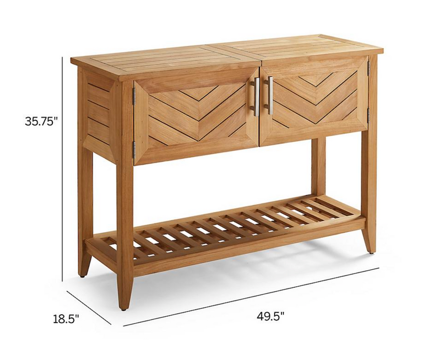 Westport Console with Beverage Tub in Teak Outdoor kitchens FrontGate