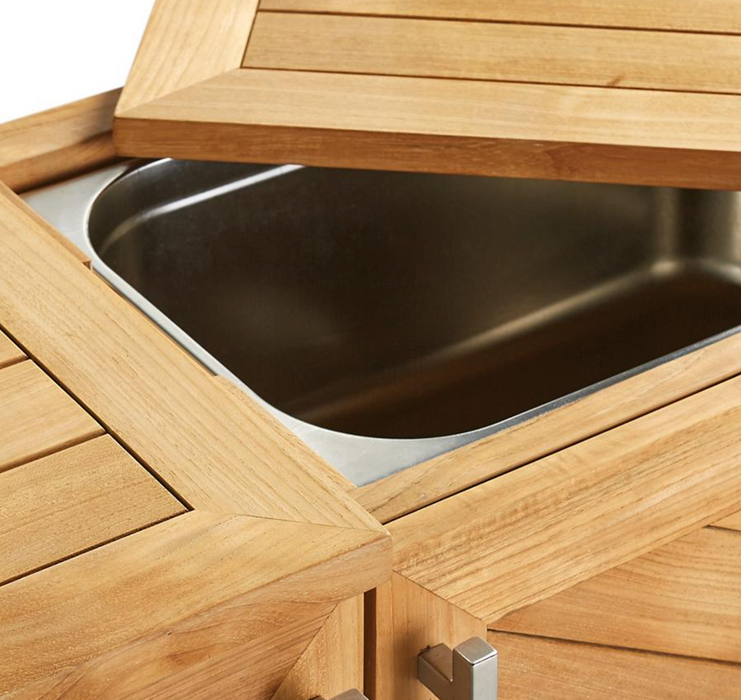 Westport Console with Beverage Tub in Teak Outdoor kitchens FrontGate