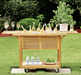 Teak Bar Cart with Beverage Tub Natural Outdoor kitchens FrontGate   