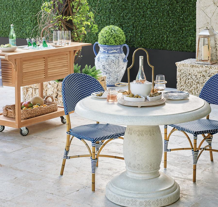 Teak Bar Cart with Beverage Tub Ebony Outdoor kitchens FrontGate